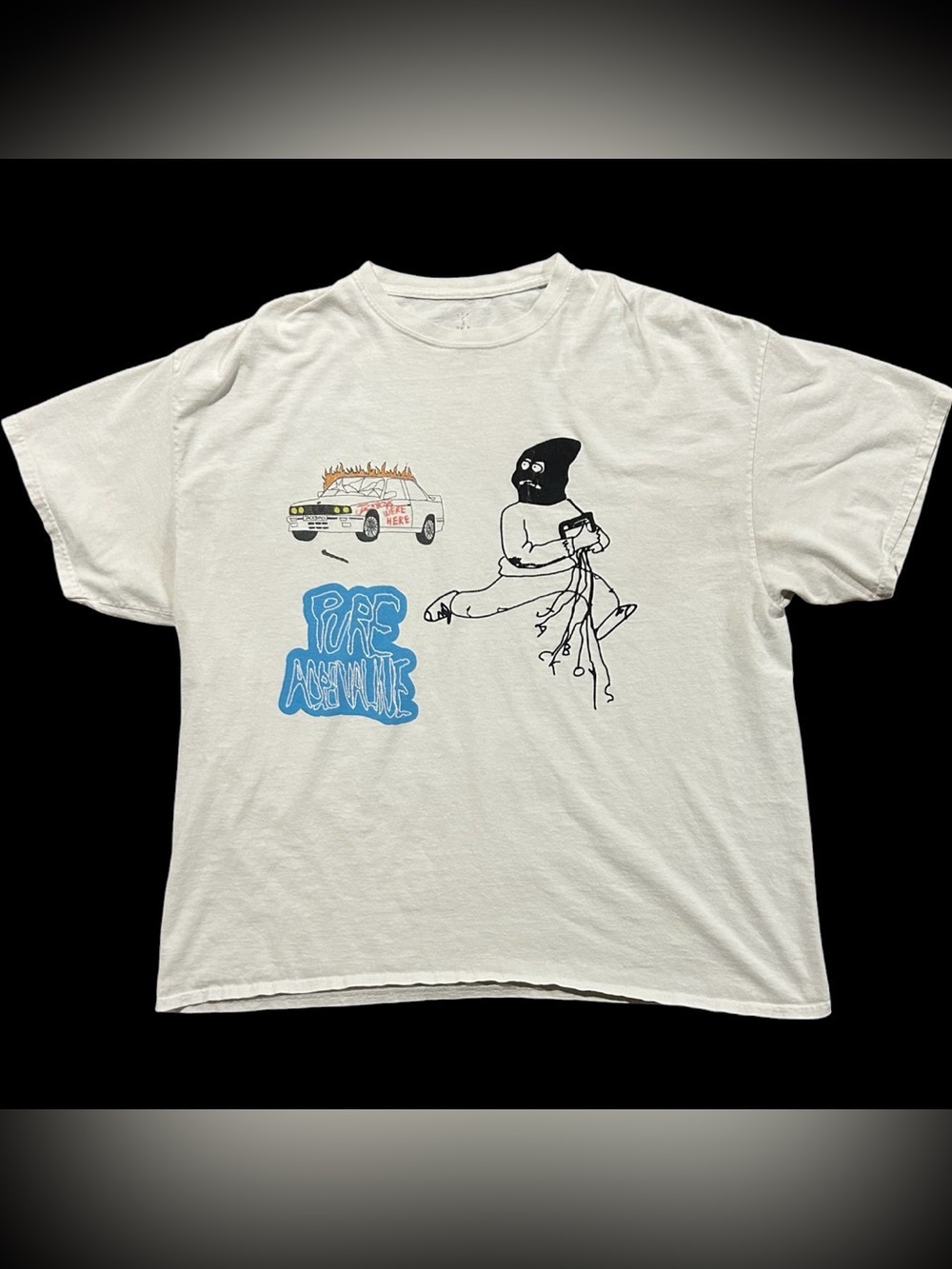 Travis Scott Cactus Jack X Jack Boys Pure Adrenaline Mask On White Graphic Tee